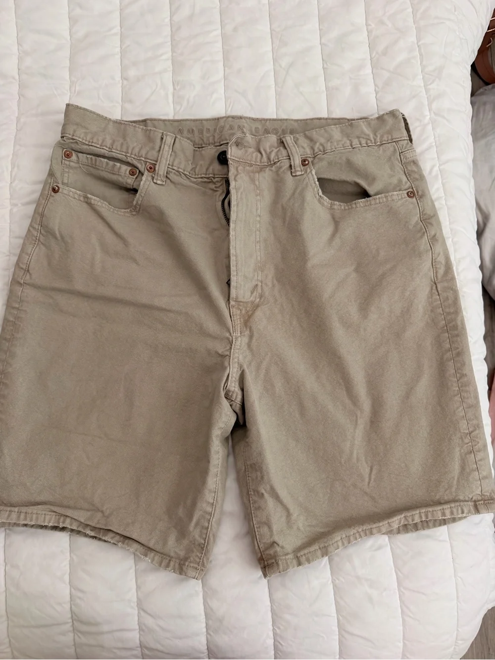 American Eagle Outfitters Tan Flat Front Chino Shorts